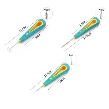 DIY Craft Craft Crochet Setting Ratting Taper Leather Awl Hook Needle Awl Cone Εργαλεία επισκευής παπουτσιών Κεντήματα