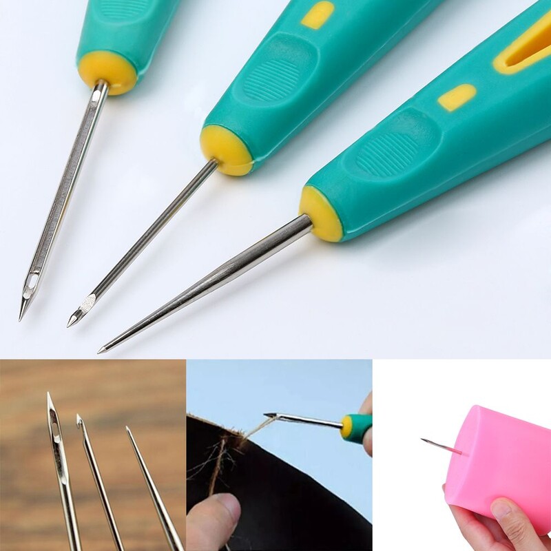 DIY Artizanat Croșetat Cusătură Cusătură Piele Awl Cârlig Ac Awl Con Instrumente de reparare a pantofilor Acoperire