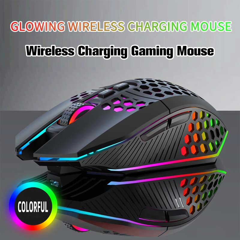HXSJ gaming T500 rgb επαναφορτιζόμενο φορητό υπολογιστή γραφείου ασύρματο Type-C Κουμπί σίγασης 2,4 GHz παιχνίδι ασύρματο ποντίκι για υπολογιστές Mac