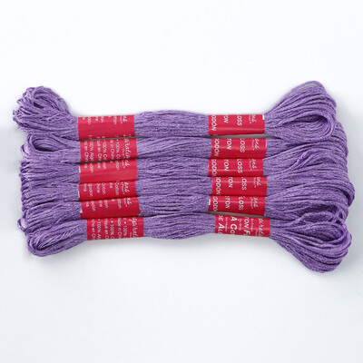 6 ryškių spalvų šilkinio fluorescencinio poliesterio siuvinėjimo siūlu kryžminio dygsnio rankdarbiai 8,7 jardai (8 m) siūlai, 6 vnt.