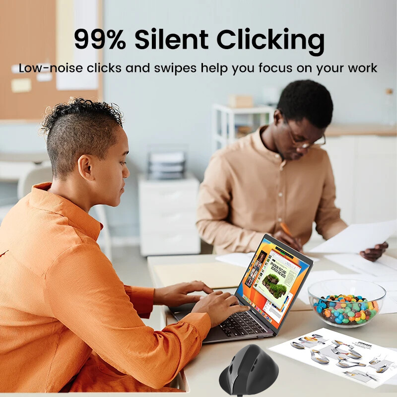 Vertikálna myš Bezdrôtová Bluetooth 5.0 2.4G Ergonomická myš 4000DPI 6D Tlačidlá stlmenia pre MacBook Tablet Laptop Počítačové príslušenstvo