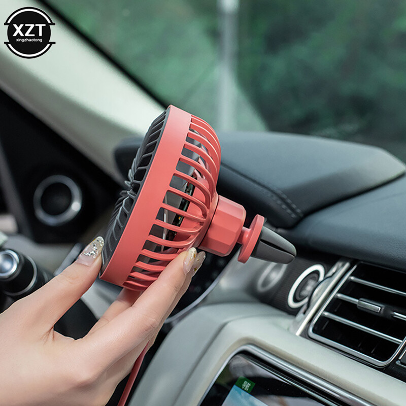 Naujas automobilio ventiliatorius 360 laipsnių pasukamas kietas spalvingas LED žibintas su USB maitinamas automobilio automatinis galingas aušinimo oro ventiliatorius, skirtas automobilio oro ventiliacijai