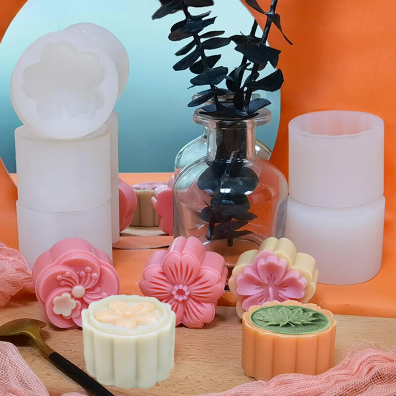 Силиконова форма за сапун с цвете на сакура в различни стилове Направи си сам Свещ от кленов лист Смола Форма за шоколадови кубчета лед Mooncake Правене на фестивален подарък