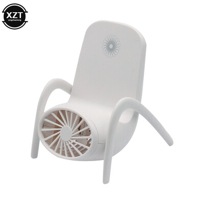 Popularno prodavani prijenosni ručni ventilator USB punjenje Originalnost Oblik stolca Stolni ventilator može se koristiti kao stalak za mobilni telefon Ljeto
