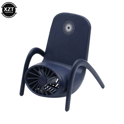 Popularno prodavani prijenosni ručni ventilator USB punjenje Originalnost Oblik stolca Stolni ventilator može se koristiti kao stalak za mobilni telefon Ljeto