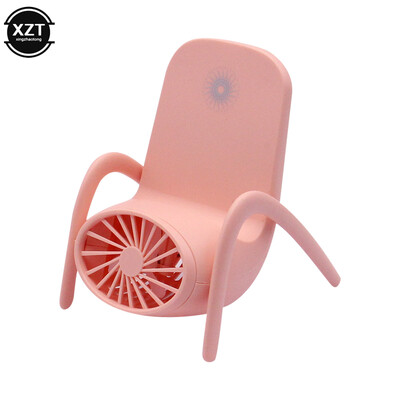 Popularno prodavani prijenosni ručni ventilator USB punjenje Originalnost Oblik stolca Stolni ventilator može se koristiti kao stalak za mobilni telefon Ljeto