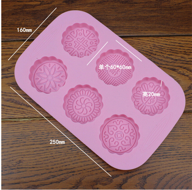 3D apvalios ir kvadratinės 6 ertmių silikoninės muilo formos tortų formavimo losjono batonėliai Šokolado formų muilo forma K630