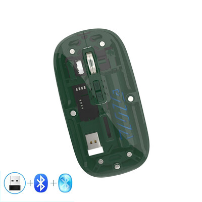 Priehľadná bezdrôtová myš 2,4 G pre notebook PC Bluetooth myš pre iPad tablet iPhone mobilný telefón tichá myš pre iOS a Windows