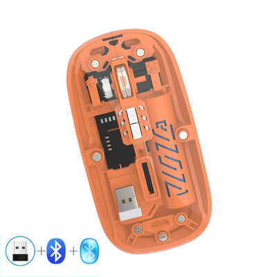 Priehľadná bezdrôtová myš 2,4 G pre notebook PC Bluetooth myš pre iPad tablet iPhone mobilný telefón tichá myš pre iOS a Windows