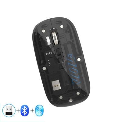 Priehľadná bezdrôtová myš 2,4 G pre notebook PC Bluetooth myš pre iPad tablet iPhone mobilný telefón tichá myš pre iOS a Windows