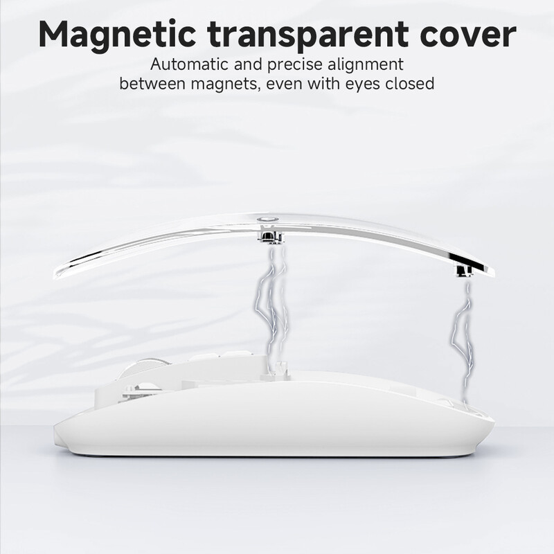 Priehľadná bezdrôtová myš 2,4 G pre notebook PC Bluetooth myš pre iPad tablet iPhone mobilný telefón tichá myš pre iOS a Windows