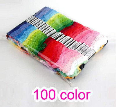 100 színű keresztszemes szerszámkészlet Hímzőcérna készlet Karkötő fonott zsinór DIY kézzel hímzett cérna