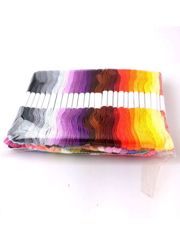 100 színű keresztszemes szerszámkészlet Hímzőcérna készlet Karkötő fonott zsinór DIY kézzel hímzett cérna