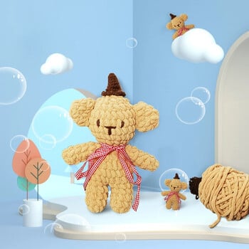 NUBECOM Bear Kit Kitting Handmade Kit DIY Set With English Instructions Cute Bear Materials Package for Beginner Kit νήμα με βελονάκι