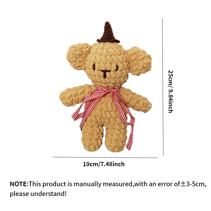 NUBECOM Bear Knitting Ručno izrađeni kompleti DIY Set s uputama na engleskom Slatki medvjedić Paket materijala za početnike Kompleti heklanih pređa