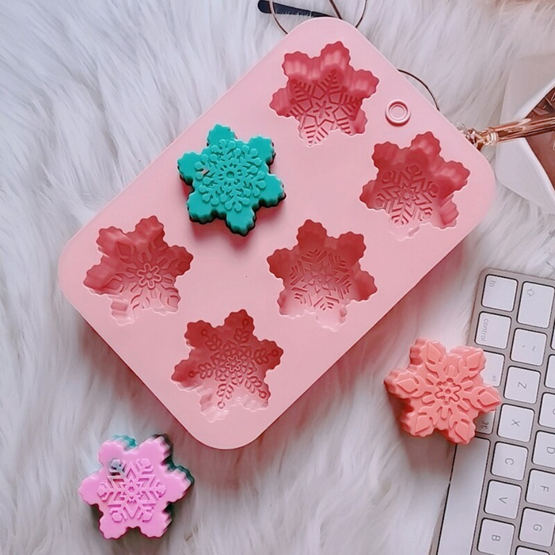 Kelių stilių snaigių muilo gaminimo įrankis „pasidaryk pats“ gėlių sniego žvakės gipso silikono formos šokolado putėsiai pyrago dekoro pudingo ledo forma