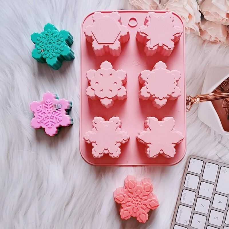 Kelių stilių snaigių muilo gaminimo įrankis „pasidaryk pats“ gėlių sniego žvakės gipso silikono formos šokolado putėsiai pyrago dekoro pudingo ledo forma