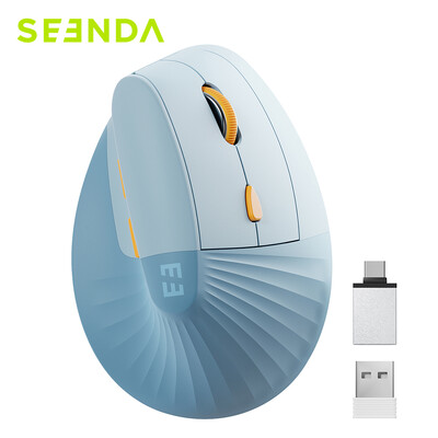 Seenda Vertical Wireless Mouse Type C Επαναφορτιζόμενα εργονομικά ποντίκια USB & Type C για φορητό φορητό υπολογιστή MacBook Windows Android