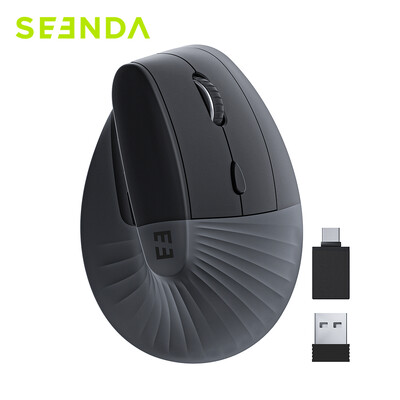 Seenda Vertical Wireless Mouse Type C Επαναφορτιζόμενα εργονομικά ποντίκια USB & Type C για φορητό φορητό υπολογιστή MacBook Windows Android