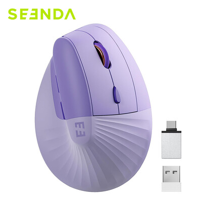 Seenda Vertical Wireless Mouse Type C Επαναφορτιζόμενα εργονομικά ποντίκια USB & Type C για φορητό φορητό υπολογιστή MacBook Windows Android