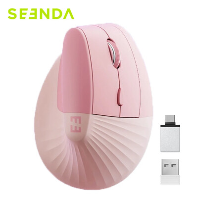 Seenda Vertical Wireless Mouse Type C Επαναφορτιζόμενα εργονομικά ποντίκια USB & Type C για φορητό φορητό υπολογιστή MacBook Windows Android