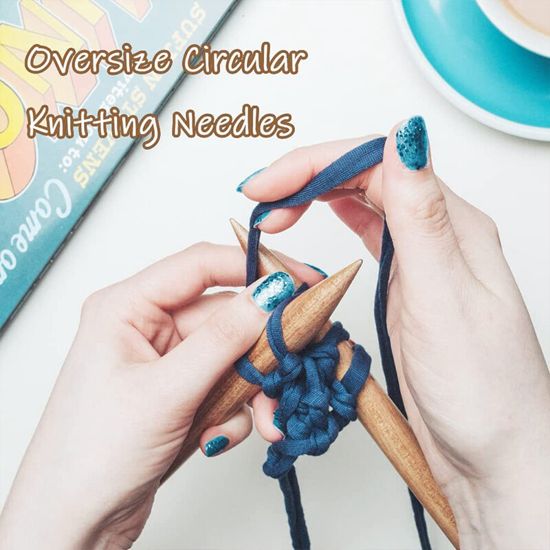 15/20/25 mm-es fából készült óriástűk, körkörös kötőtűk, dupla hegyes tűk vastag fonalakhoz Hatalmas Scraves Pulóver Szövőeszköz
