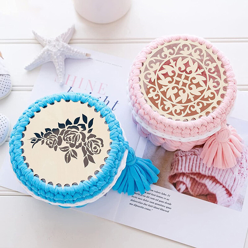 2kom drvene ploče za vreću Fiksni okvir za vezenje križem za DIY pletenje, heklanje, pletena košara, dno/kapa, dodaci za tkanje