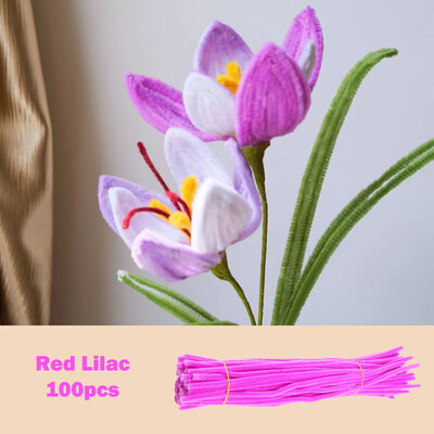 100db Színes zseníliaszár csőtisztítók plüss talmi szár, vezetékes csavaró rudak hajcsík barkácsolás kézműves oktatási játékok kézzel készített