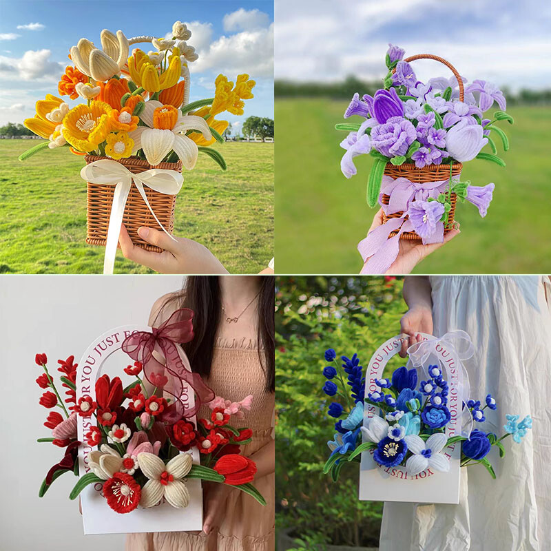 100 vnt spalvingų šenilinių stiebelių vamzdžių valikliai, pliušiniai blizgučiai, stiebeliai, susukami viela, plaukų juostelė „pasidaryk pats“ rankų darbo mokomieji žaislai