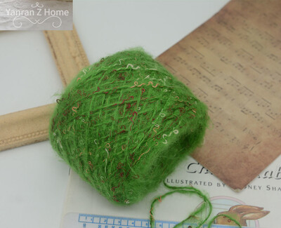 50g Forest Green Christmas Mohair Fonal Kézi Bekötés Pulóver Sál Papír Kötő Öv Fogkefe Halloween Decor Kézzel Vegyes Fonal