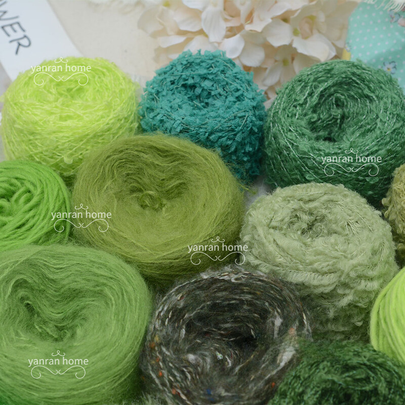 50g Forest Green Christmas Mohair Fonal Kézi Bekötés Pulóver Sál Papír Kötő Öv Fogkefe Halloween Decor Kézzel Vegyes Fonal