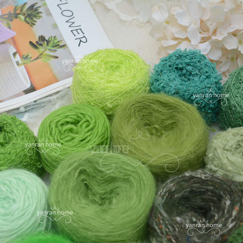 50g Forest Green Christmas Mohair Fonal Kézi Bekötés Pulóver Sál Papír Kötő Öv Fogkefe Halloween Decor Kézzel Vegyes Fonal