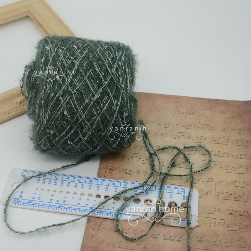 50g Forest Green Christmas Mohair Fonal Kézi Bekötés Pulóver Sál Papír Kötő Öv Fogkefe Halloween Decor Kézzel Vegyes Fonal