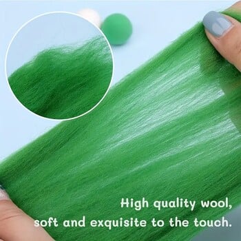 Needle Felting Wool Fiber Wool Roving for DIY Craft Materials, Needle Felt Roving Fabric Felt Craft Toys Χειροποίητο Feltting Craft