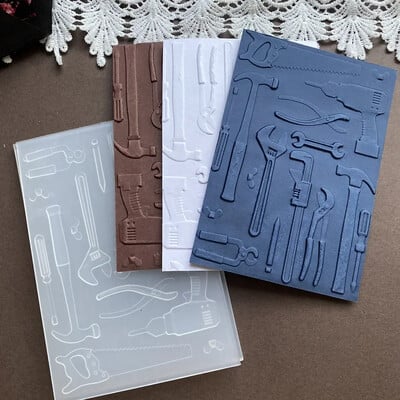 Vzory/kľúče/textúry kôry 3D reliéfny priečinok priečinok pre DIY scrapbooking ručne vyrobené pozadie blahoželanie scrapbook 2024 nové