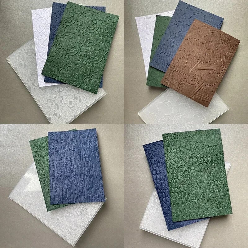 Vzory/kľúče/textúry kôry 3D reliéfny priečinok priečinok pre DIY scrapbooking ručne vyrobené pozadie blahoželanie scrapbook 2024 nové