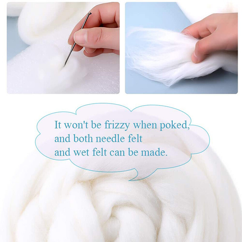 MIUSIE 150g Tűs Nemezelő Gyapjú Gyapjú Nemezelő Gyapjú Roving Gyapjúszál Tű Nemezéshez Gyapjúszál Anyagok Kezdőknek