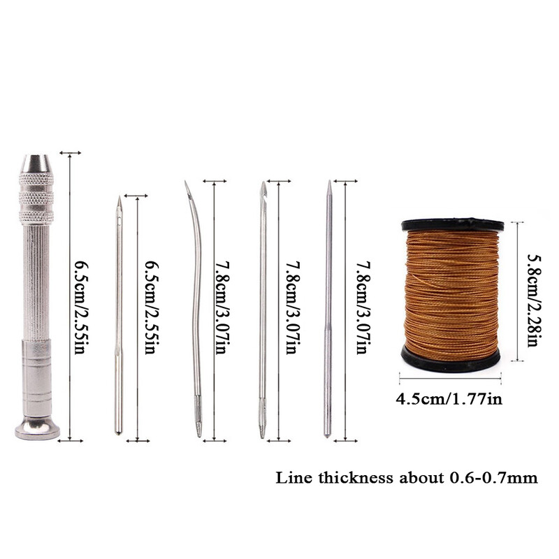 Bőrvarrótálcás készlet Cserélhető többfunkciós cipőjavító szerszámkészlet Lyukasztótűk, barkács varró bőr