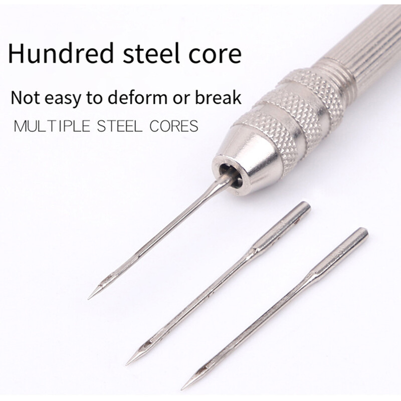 Bőrvarrótálcás készlet Cserélhető többfunkciós cipőjavító szerszámkészlet Lyukasztótűk, barkács varró bőr