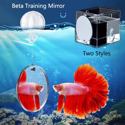 Akrila akvārija Betta Mirror Fish Tank peldošs apaļš spogulis zivīm Betta Flowerhorn Cichlid Training 4cm/5cm/6cm/7cm/8cm/9cm