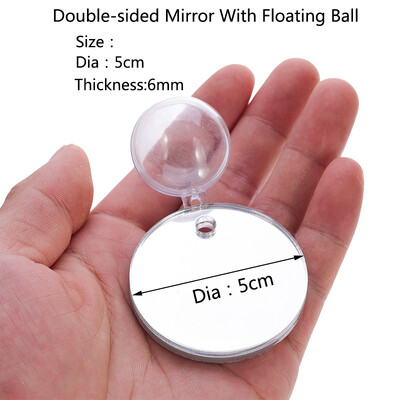 Akrilinis akvariumas Betta Mirror Fish Tank plūduriuojantis apvalus veidrodis žuvims Betta Flowerhorn Cichlid Training 4cm/5cm/6cm/7cm/8cm/9cm