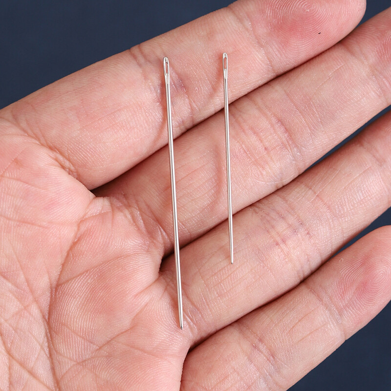 20 db/tétel Leathercraft varrótűk nagy szemek tompa varrótű hám Kerek hegyes tű bőr kézi varrás