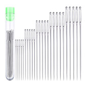 Didelės akių susiuvimo adatos siuvimui, rankų darbo odinė adata, plieninių siūlų mezgimo adatos, siuvimo įrankių rinkinys, 25 vnt.