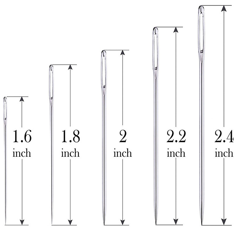 Didelės akių susiuvimo adatos siuvimui, rankų darbo odinė adata, plieninių siūlų mezgimo adatos, siuvimo įrankių rinkinys, 25 vnt.