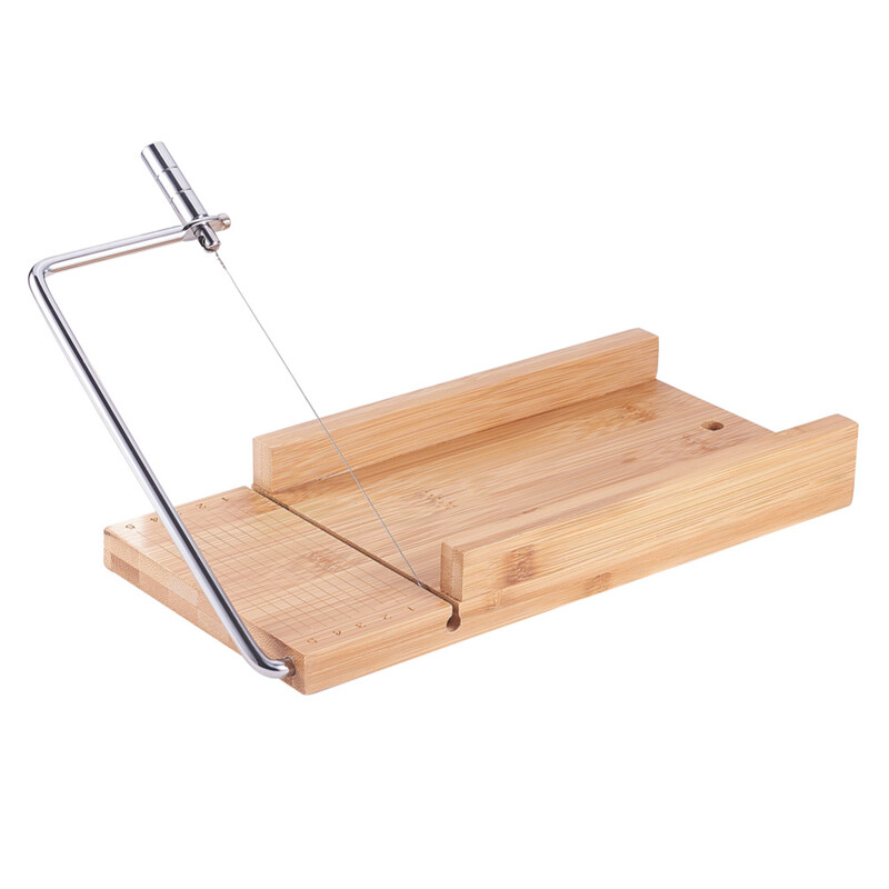 Medinės muilo pjaustyklės pjovimo įrankiai, stačiakampė kepalo forma su vielos pjaustykle, rankų darbo amatų muilo gaminimo įrankiui, BurlyWood