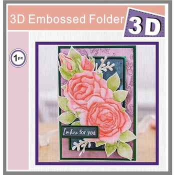 Flowers,Roses 2024 New Die 3d Rembossing Folder Scrapbooking Tools Dies Materials DIY Craft Supplies Photo Album Card