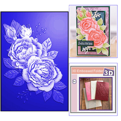 Gėlės, rožės 2024 Nauji 3D reljefiniai aplankai Scrapbooking įrankiai štampai Medžiagos „pasidaryk pats“ amatų reikmenys Nuotraukų albumo kortelės fonas
