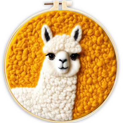CHENISTORIA 20x20 cm vilnas filcēšanas krāsošanas komplekts Alpaca, Hamster Diy Aninal filca amatniecības komplekts Filca adata roku darbam dāvanai