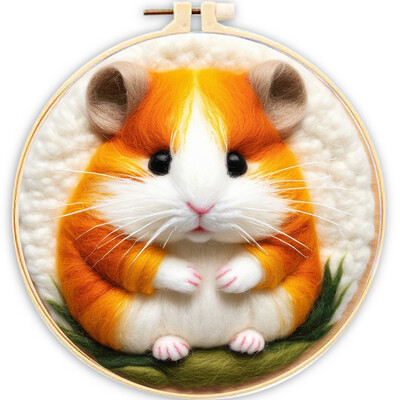 CHENISTORIA 20x20 cm vilnas filcēšanas krāsošanas komplekts Alpaca, Hamster Diy Aninal filca amatniecības komplekts Filca adata roku darbam dāvanai