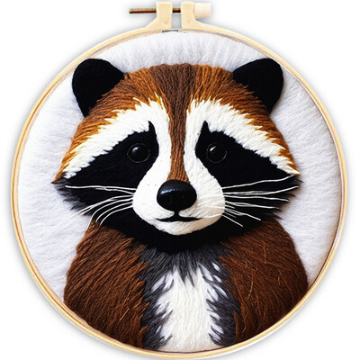 CHENISTORIA 20x20 cm vilnas filcēšanas krāsošanas komplekts Alpaca, Hamster Diy Aninal filca amatniecības komplekts Filca adata roku darbam dāvanai